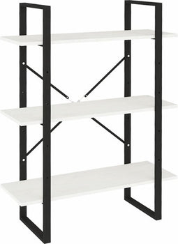 vidaXL - Boekenkast - met - 3 - schappen - 80x30x105 - cm - massief - grenenhout - wit