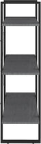 vidaXL - Boekenkast - met - 3 - schappen - 80x30x105 - cm - massief - grenenhout - grijs