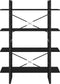 vidaXL - Boekenkast - met - 4 - schappen - 100x30x140 - cm - bewerkt - hout - zwart