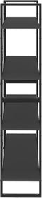 vidaXL - Boekenkast - met - 4 - schappen - 100x30x140 - cm - bewerkt - hout - grijs
