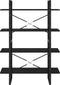 vidaXL - Boekenkast - met - 4 - schappen - 100x30x140 - cm - grenenhout - zwart