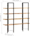 vidaXL - Boekenkast - met - 4 - schappen - 160x35x160 - cm - massief - mangohout
