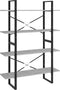 vidaXL - Boekenkast - met - 4 - schappen - 40x24x142 - cm - bewerkt - hout - betongrijs
