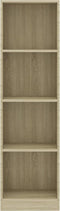 vidaXL - Boekenkast - met - 4 - schappen - 40x24x142 - cm - bewerkt - hout - sonoma - eik