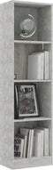vidaXL - Boekenkast - met - 4 - schappen - 40x24x142 - cm - bewerkt - hout - betongrijs