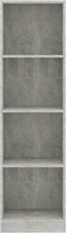 vidaXL - Boekenkast - met - 4 - schappen - 40x24x142 - cm - bewerkt - hout - betongrijs