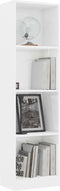 vidaXL - Boekenkast - met - 4 - schappen - 40x24x142 - cm - hout - hoogglans - wit