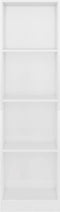 vidaXL - Boekenkast - met - 4 - schappen - 40x24x142 - cm - hout - hoogglans - wit