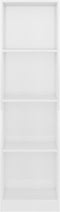 vidaXL - Boekenkast - met - 4 - schappen - 40x24x142 - cm - hout - hoogglans - wit