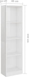vidaXL - Boekenkast - met - 4 - schappen - 40x24x142 - cm - hout - hoogglans - wit