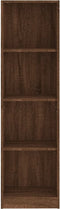 vidaXL - Boekenkast - met - 4 - schappen - 40x24x143 - cm - bewerkt - hout - bruineiken