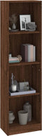 vidaXL - Boekenkast - met - 4 - schappen - 40x24x143 - cm - bewerkt - hout - bruineiken