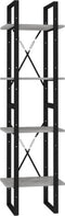 vidaXL - Boekenkast - met - 4 - schappen - 40x30x140 - cm - bewerkt - hout - betongrijs