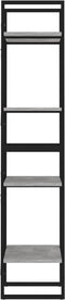 vidaXL - Boekenkast - met - 4 - schappen - 40x30x140 - cm - bewerkt - hout - betongrijs