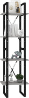vidaXL - Boekenkast - met - 4 - schappen - 40x30x140 - cm - bewerkt - hout - betongrijs