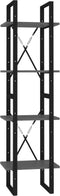 vidaXL - Boekenkast - met - 4 - schappen - 40x30x140 - cm - bewerkt - hout - grijs