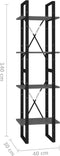 vidaXL - Boekenkast - met - 4 - schappen - 40x30x140 - cm - bewerkt - hout - grijs