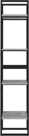 vidaXL - Boekenkast - met - 4 - schappen - 40x30x140 - cm - bewerkt - hout - betongrijs