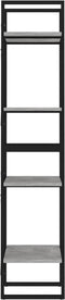 vidaXL - Boekenkast - met - 4 - schappen - 40x30x140 - cm - bewerkt - hout - betongrijs