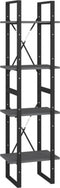 vidaXL - Boekenkast - met - 4 - schappen - 40x30x140 - cm - massief - grenenhout - grijs