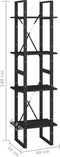 vidaXL - Boekenkast - met - 4 - schappen - 40x30x140 - cm - massief - grenenhout - zwart