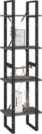 vidaXL - Boekenkast - met - 4 - schappen - 40x30x140 - cm - massief - grenenhout - grijs