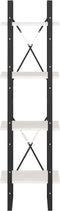 vidaXL - Boekenkast - met - 4 - schappen - 40x30x140 - cm - massief - grenenhout - wit
