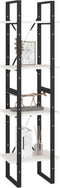 vidaXL - Boekenkast - met - 4 - schappen - 40x30x140 - cm - massief - grenenhout - wit