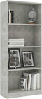 vidaXL - Boekenkast - met - 4 - schappen - 60x24x142 - cm - bewerkt - hout - betongrijs