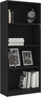 vidaXL - Boekenkast - met - 4 - schappen - 60x24x142 - cm - bewerkt - hout - zwart