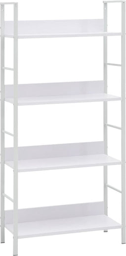 vidaXL - Boekenkast - met - 4 - schappen - 60x27,6x124,5 - cm - bewerkt - hout - wit