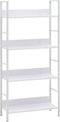 vidaXL - Boekenkast - met - 4 - schappen - 60x27,6x124,5 - cm - bewerkt - hout - wit