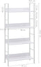 vidaXL - Boekenkast - met - 4 - schappen - 60x27,6x124,5 - cm - bewerkt - hout - wit