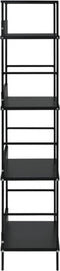 vidaXL - Boekenkast - met - 4 - schappen - 60x27,6x90,5 - cm - bewerkt - hout - zwart