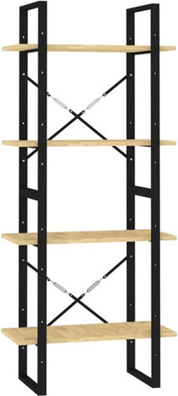 vidaXL - Boekenkast - met - 4 - schappen - 60x30x140 - cm - massief - grenenhout