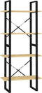 vidaXL - Boekenkast - met - 4 - schappen - 60x30x140 - cm - massief - grenenhout