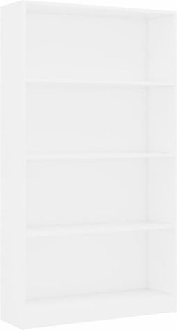 vidaXL - Boekenkast - met - 4 - schappen - 80x24x142 - cm - bewerkt - hout - wit