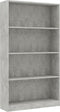vidaXL - Boekenkast - met - 4 - schappen - 80x24x142 - cm - bewerkt - hout - betongrijs