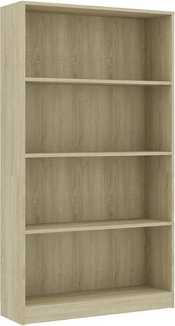 vidaXL - Boekenkast - met - 4 - schappen - 80x24x142 - cm - bewerkt - hout - sonoma - eik