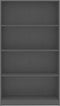 vidaXL - Boekenkast - met - 4 - schappen - 80x24x142 - cm - bewerkt - hout - zwart