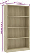 vidaXL - Boekenkast - met - 4 - schappen - 80x24x142 - cm - bewerkt - hout - sonoma - eik