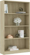 vidaXL - Boekenkast - met - 4 - schappen - 80x24x142 - cm - bewerkt - hout - sonoma - eik