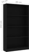 vidaXL - Boekenkast - met - 4 - schappen - 80x24x142 - cm - bewerkt - hout - zwart