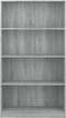 vidaXL - Boekenkast - met - 4 - schappen - 80x24x142 - cm - bewerkt - hout - grijs