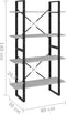 vidaXL - Boekenkast - met - 4 - schappen - 80x30x140 - cm - bewerkt - hout - betongrijs
