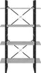 vidaXL - Boekenkast - met - 4 - schappen - 80x30x140 - cm - bewerkt - hout - betongrijs