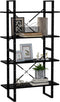 vidaXL - Boekenkast - met - 4 - schappen - 80x30x140 - cm - bewerkt - hout - zwart