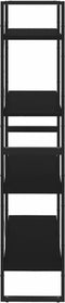 vidaXL - Boekenkast - met - 4 - schappen - 80x30x140 - cm - bewerkt - hout - zwart