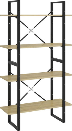 vidaXL - Boekenkast - met - 4 - schappen - 80x30x140 - cm - hout - sonoma - eiken