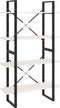 vidaXL - Boekenkast - met - 4 - schappen - 80x30x140 - cm - massief - grenenhout - wit